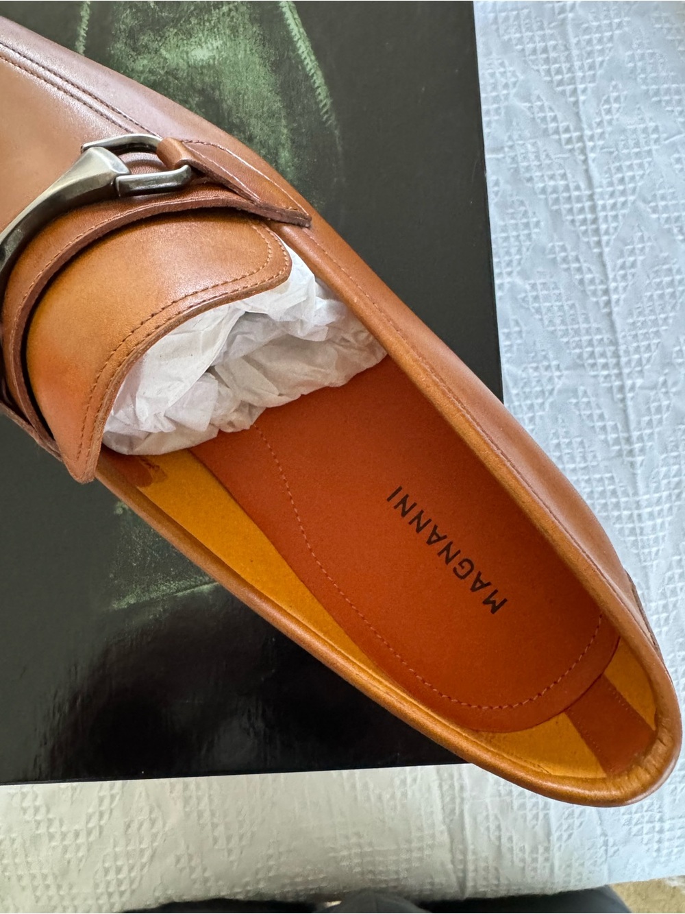 Magnanni Tan/Brown Leather Bit Slip-Ons - Picture 4 of 8
